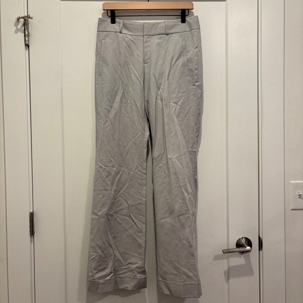 Banana Republic Martin Fit Gray Stretch Dress Pants Cuffed Hem Trousers Size 6
